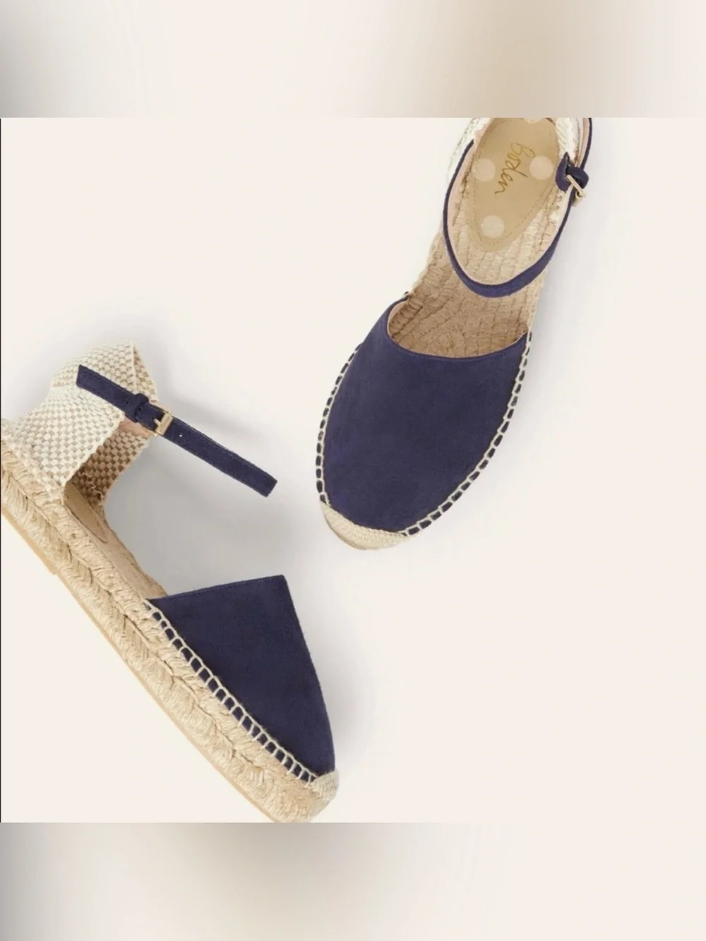 Boden Peggy Espadrilles, Navy, 5.5